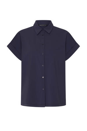 travelstof blouse donkerblauw