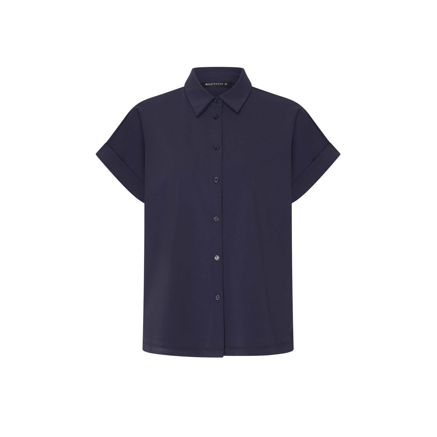 Expresso travelstof blouse donkerblauw