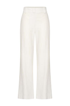 linnen flared high waist pantalon ecru