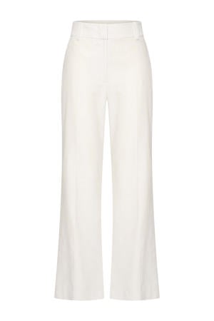 linnen flared high waist pantalon ecru