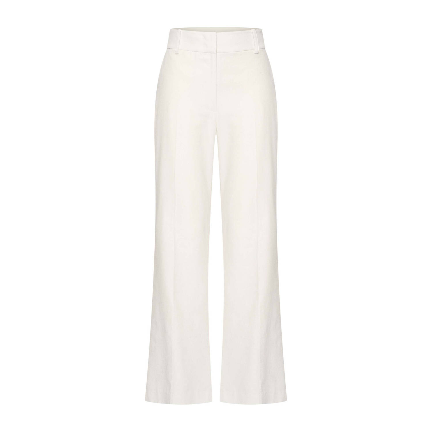 Expresso linnen flared high waist pantalon ecru