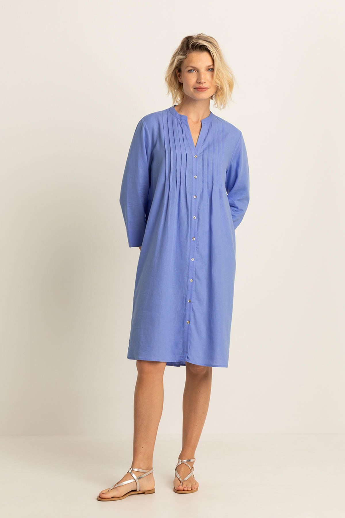 Expresso linnen blousejurk blauw wehkamp