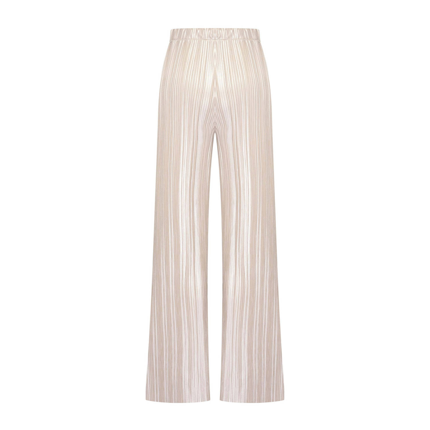 Expresso satijnen straight high waist broek zilver