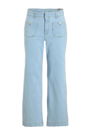 high waist wide leg jeans light blue denim