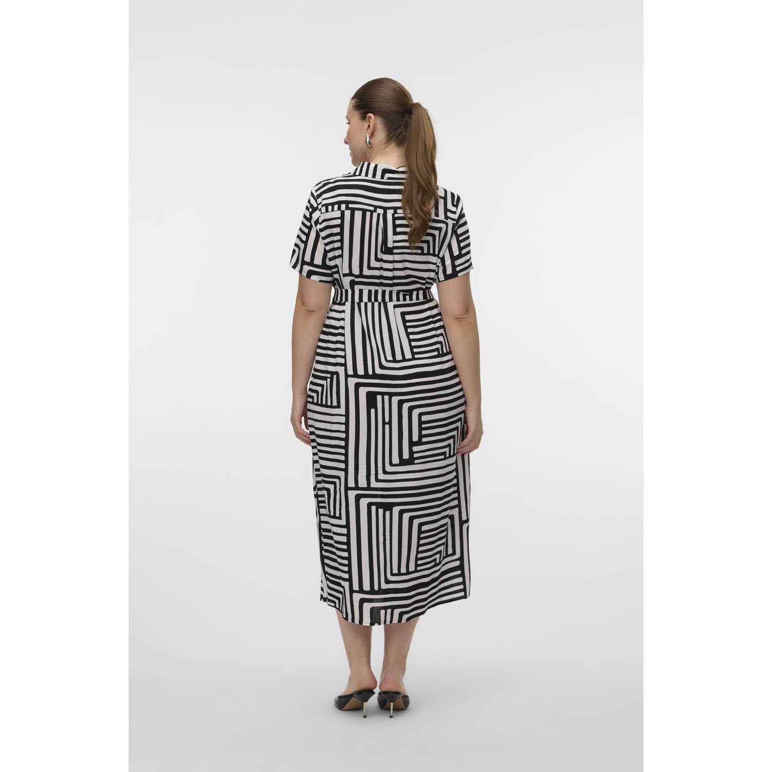 VERO MODA CURVE blousejurk zwart