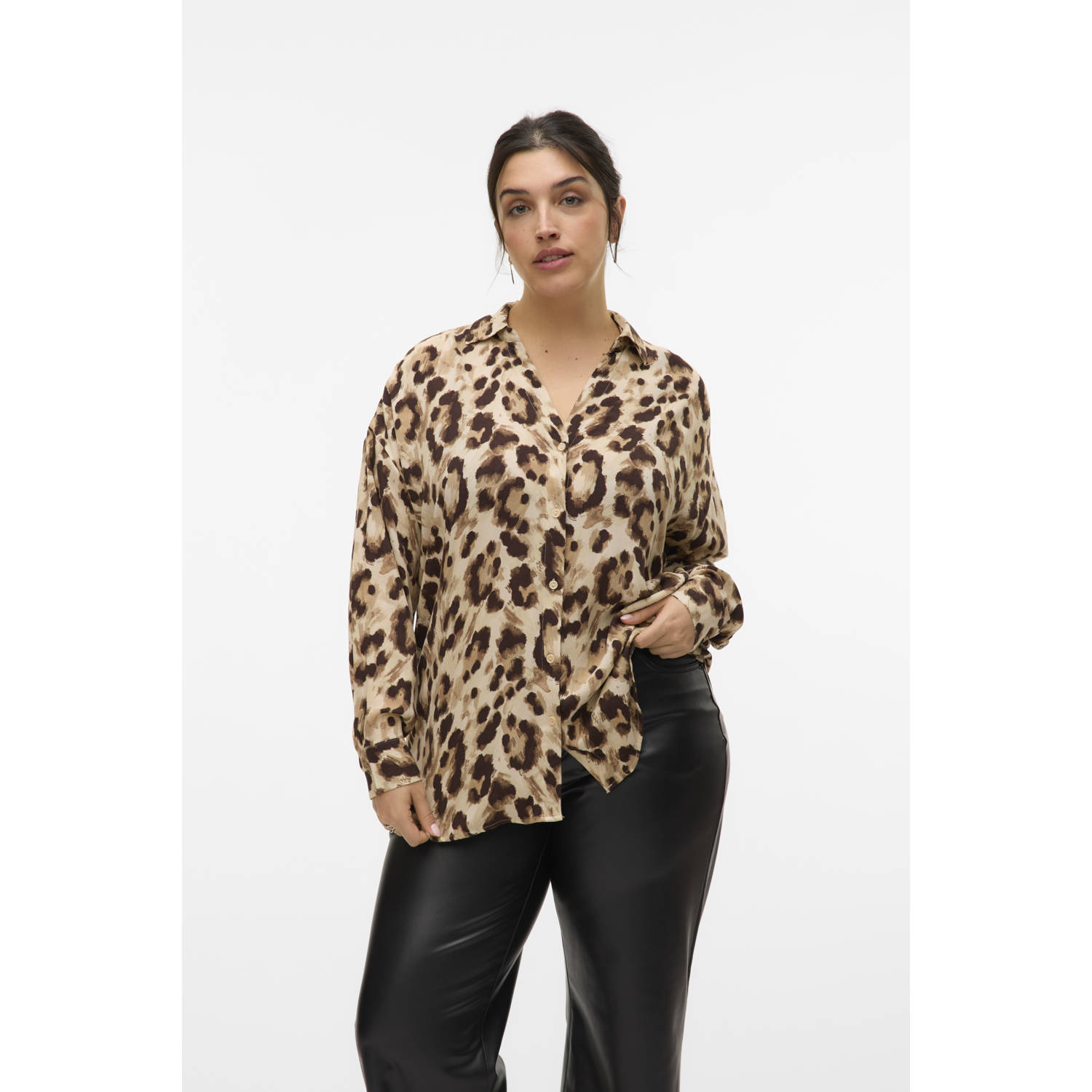 VERO MODA CURVE blouse bruin