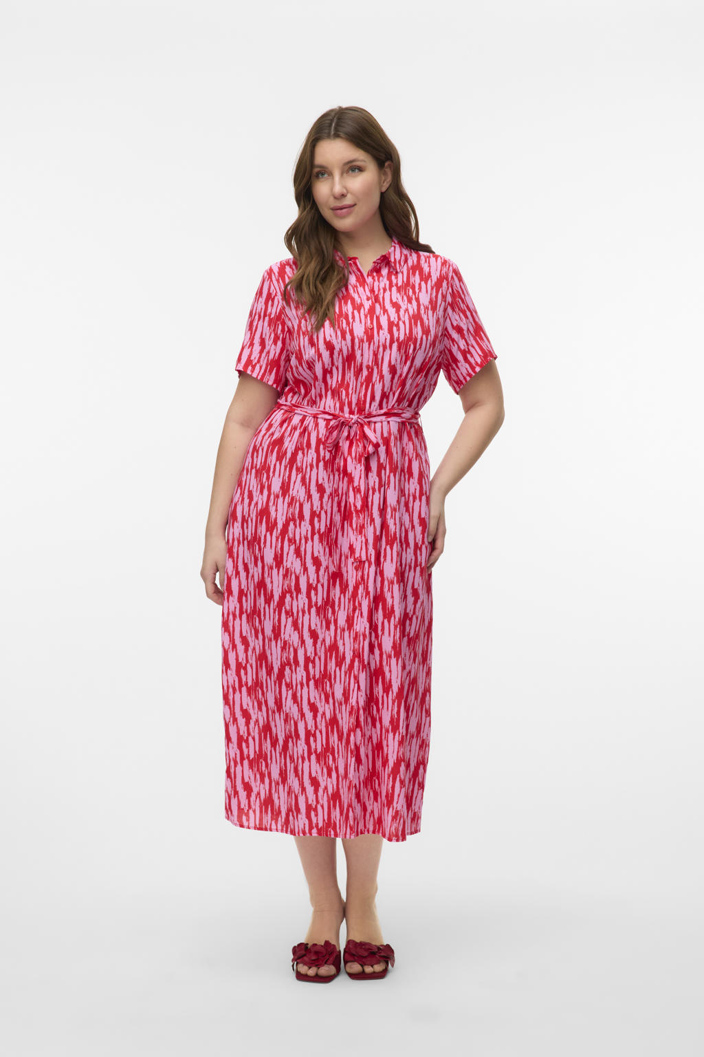 VERO MODA CURVE blousejurk rood | wehkamp
