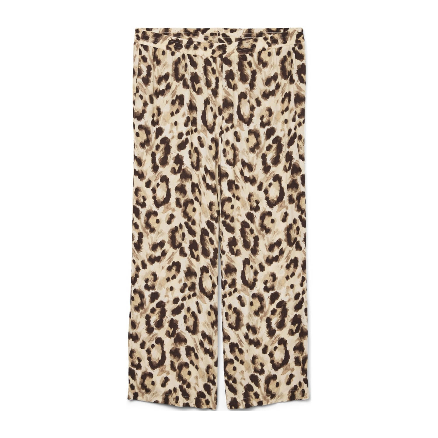 VERO MODA CURVE wide leg high waist casual broek bruin