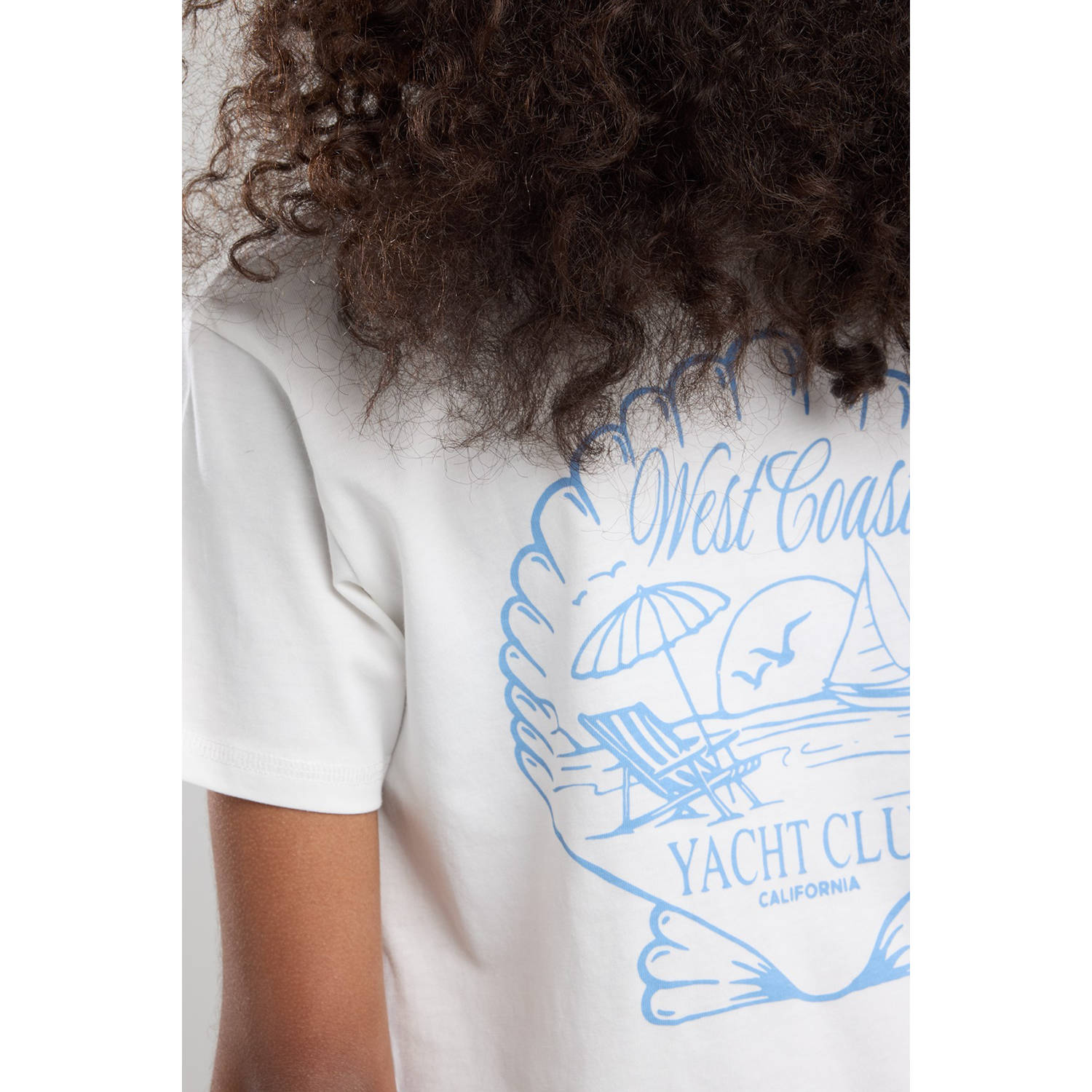 America Today T-shirt wit lichtblauw