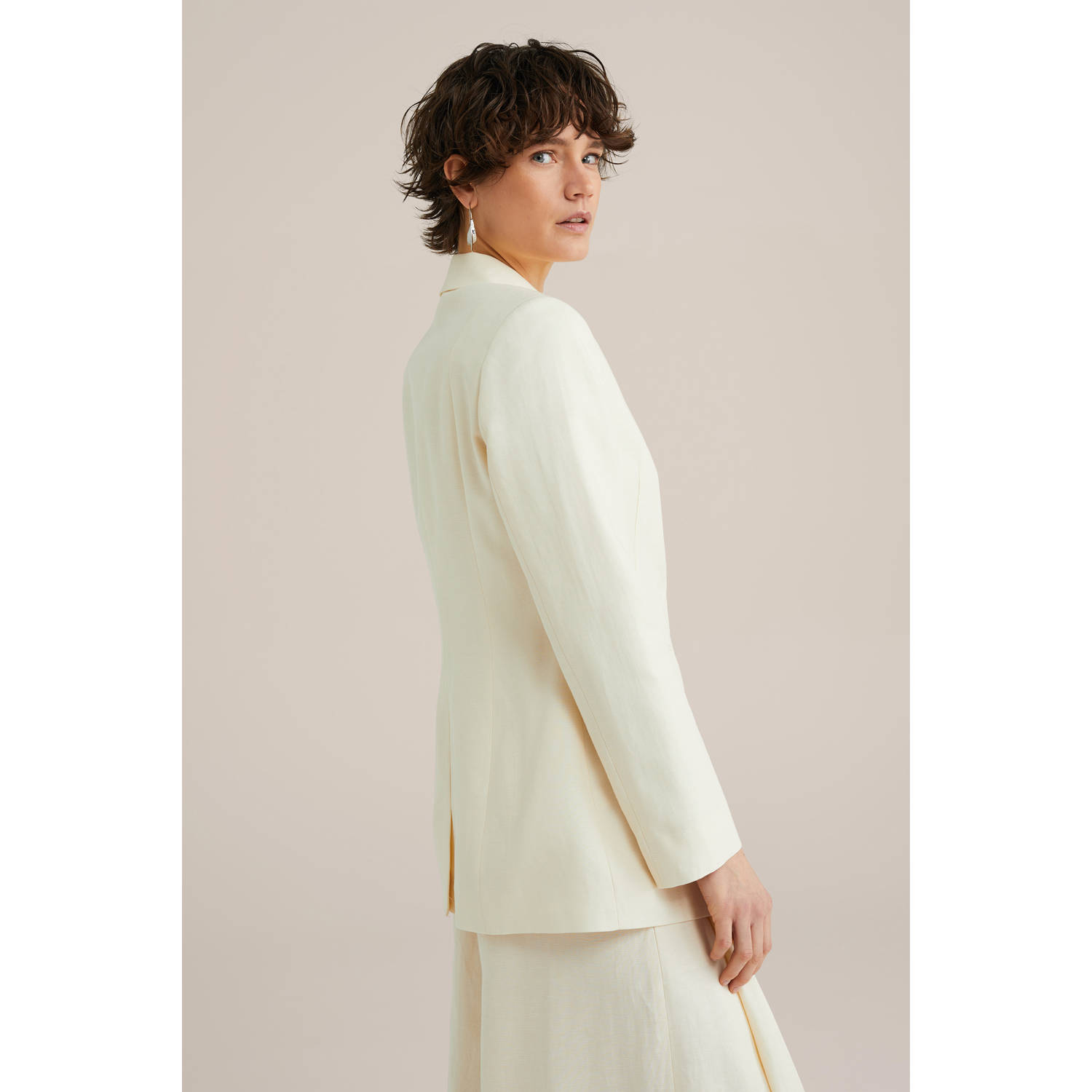 WE Fashion WE STUDIO getailleerde blazer ecru