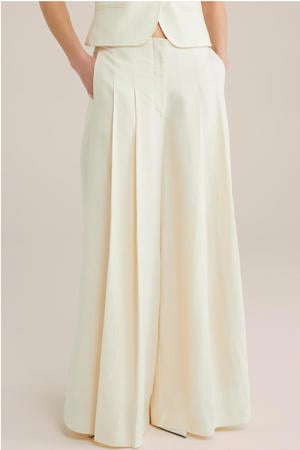 extra wide leg broek ecru