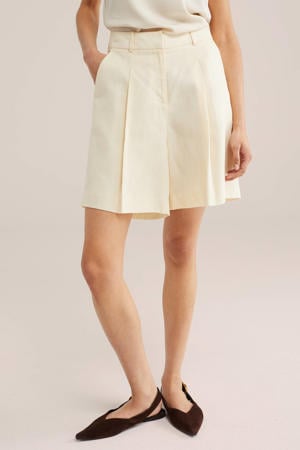 linnen regular waist bermuda short ecru