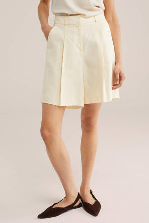 linnen regular waist bermuda short ecru