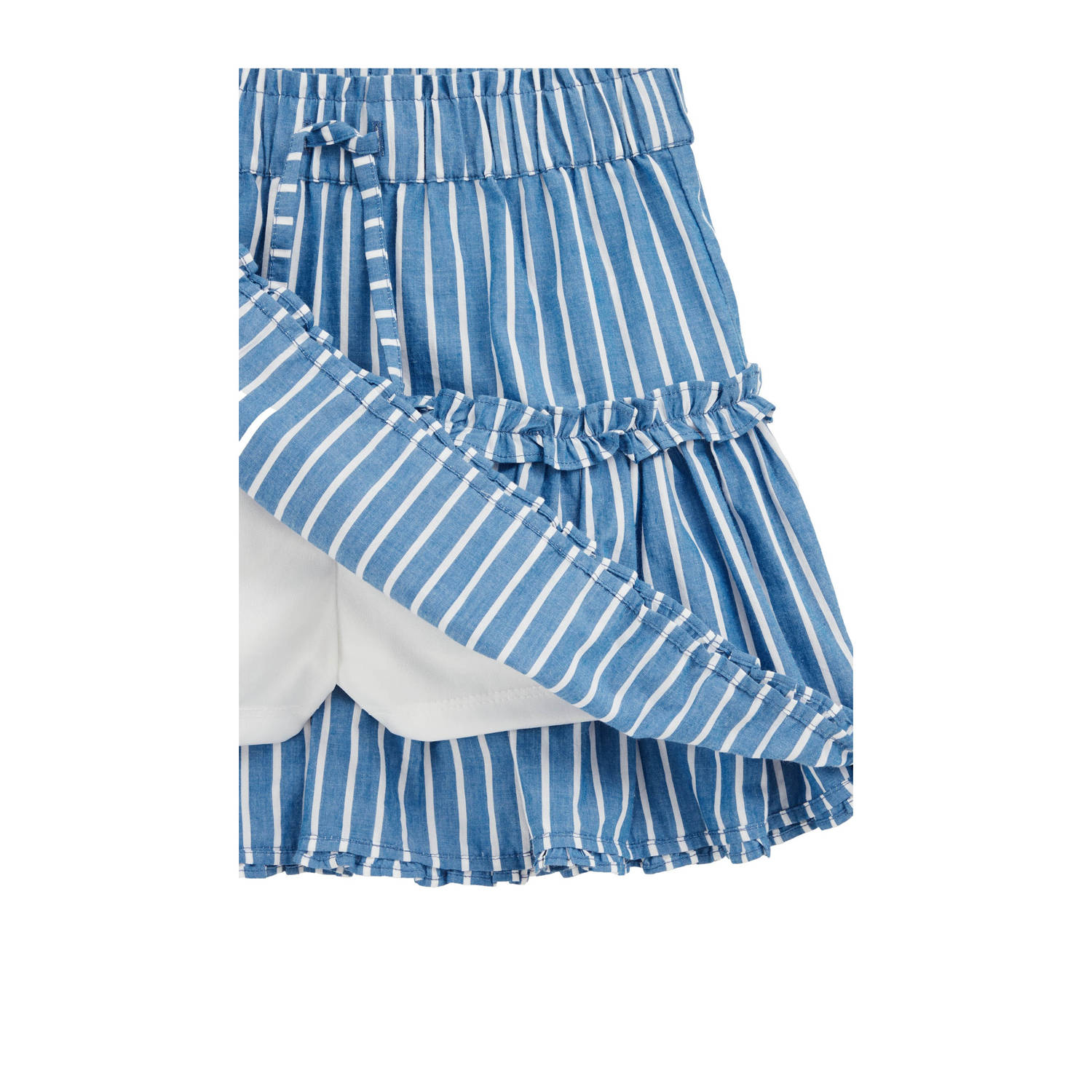 WE Fashion strokenrok blauw wit