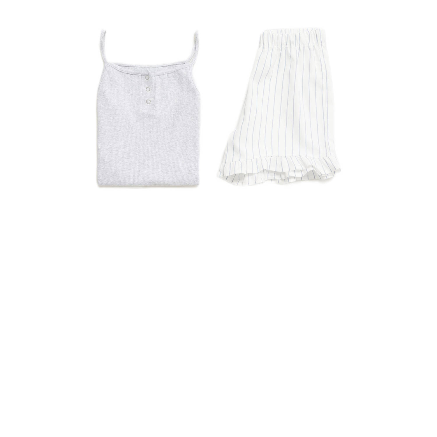 Mango Kids shortama lichtgrijs ecru