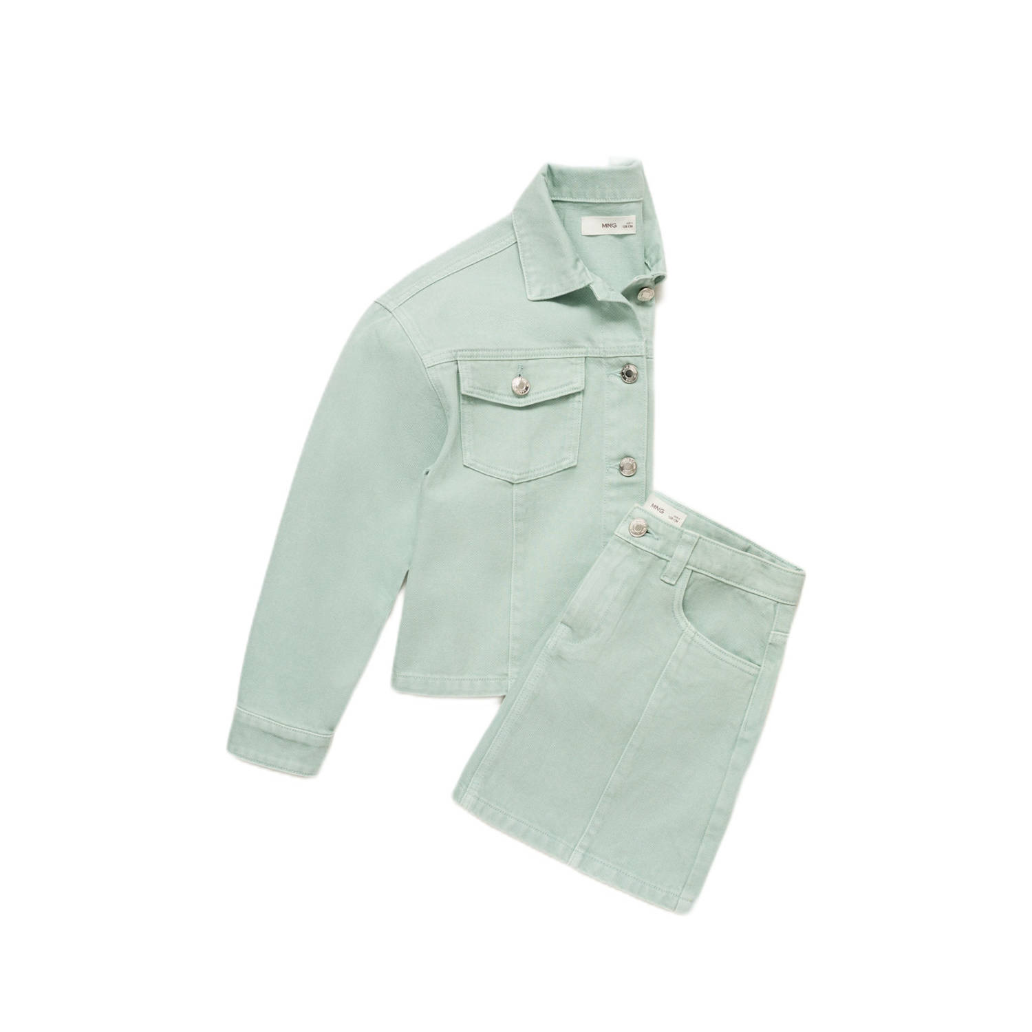 Mango Kids denim spijkerjas mintgroen