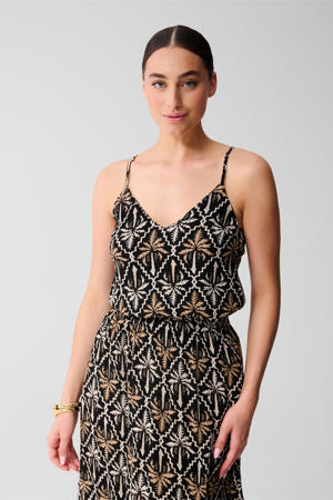 mouwloze top zwart