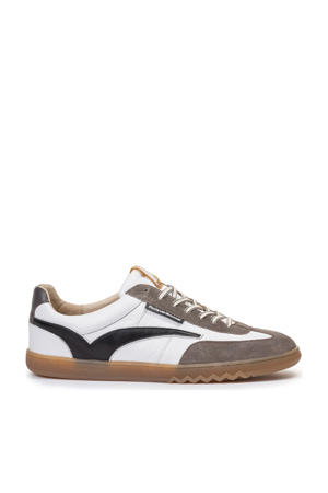 leren sneakers wit/bruin