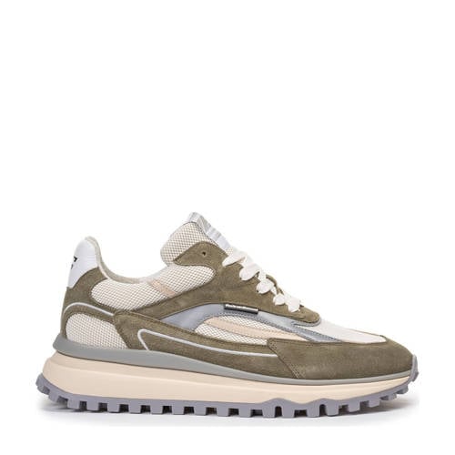Floris van Bommel De Gripper 02.07 suède sneakers kaki afbeelding