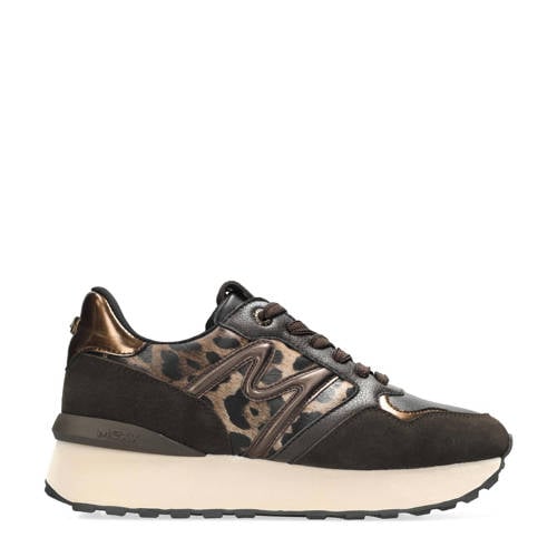 Mexx Juju Humper leren sneakers zwart/brons/panter afbeelding