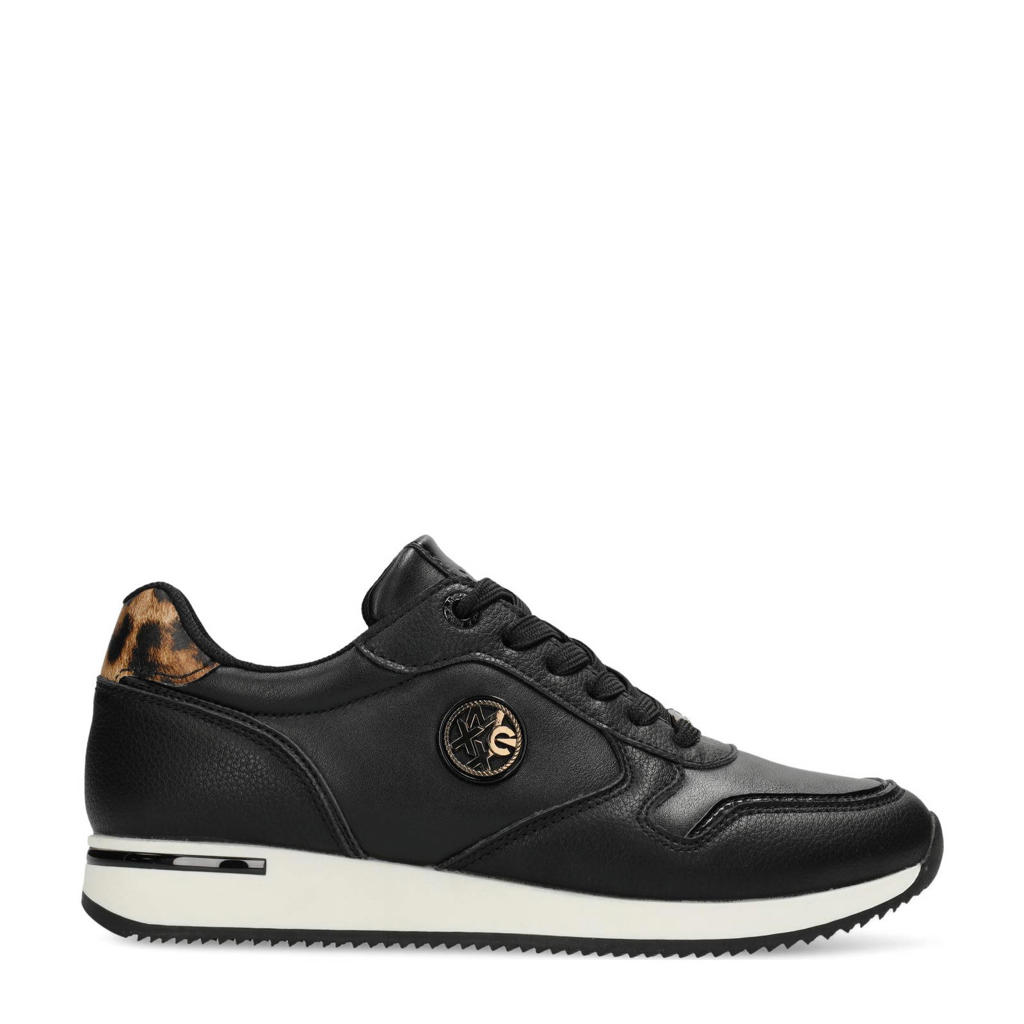 Zwarte dames Mexx Eke Caia sneakers van 100% polyurethaan met veters