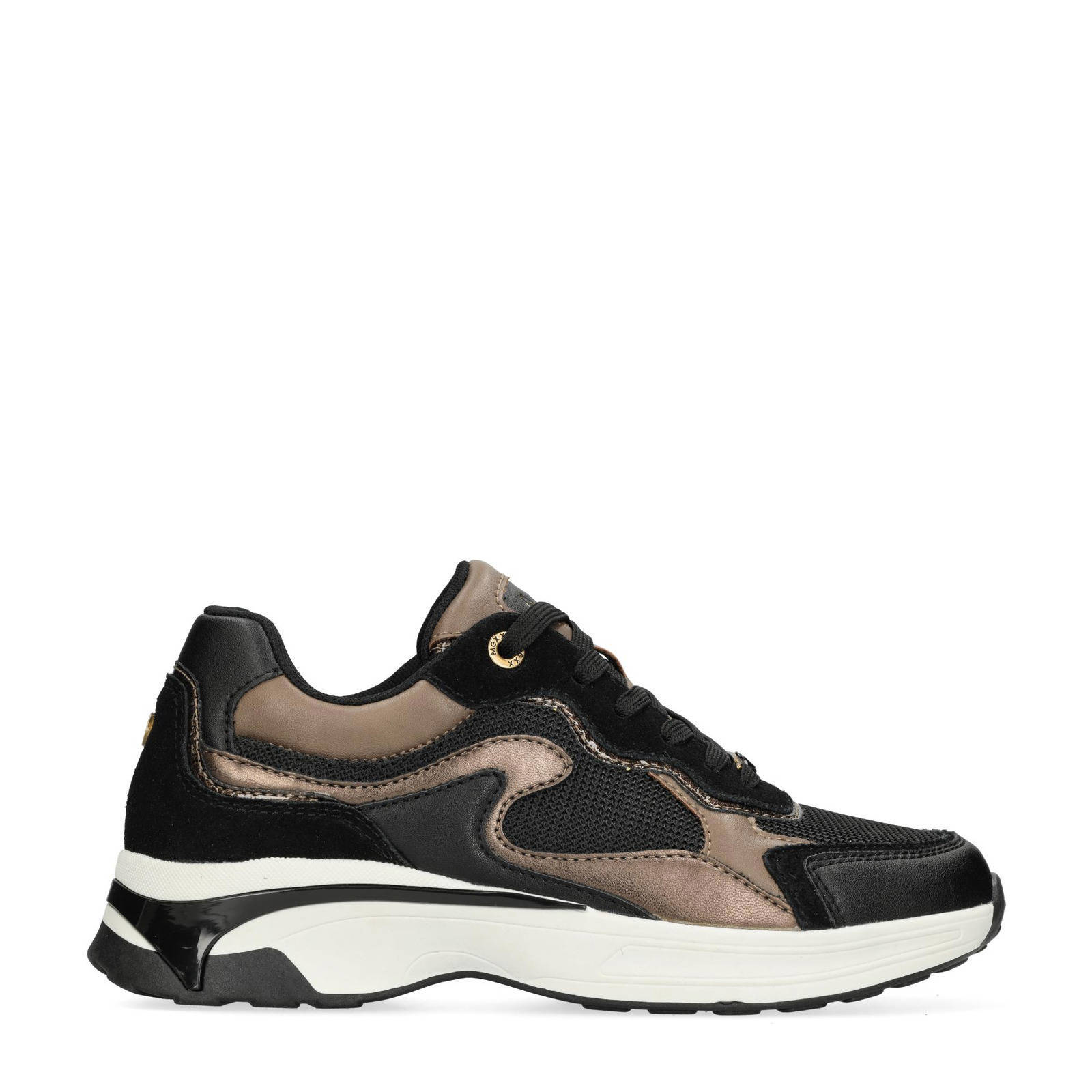 Mexx Portia Love chunky sneakers zwart/brons | wehkamp
