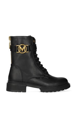 Kimberly veterboots met crocoprint zwart