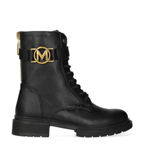 Kimberly veterboots met crocoprint zwart