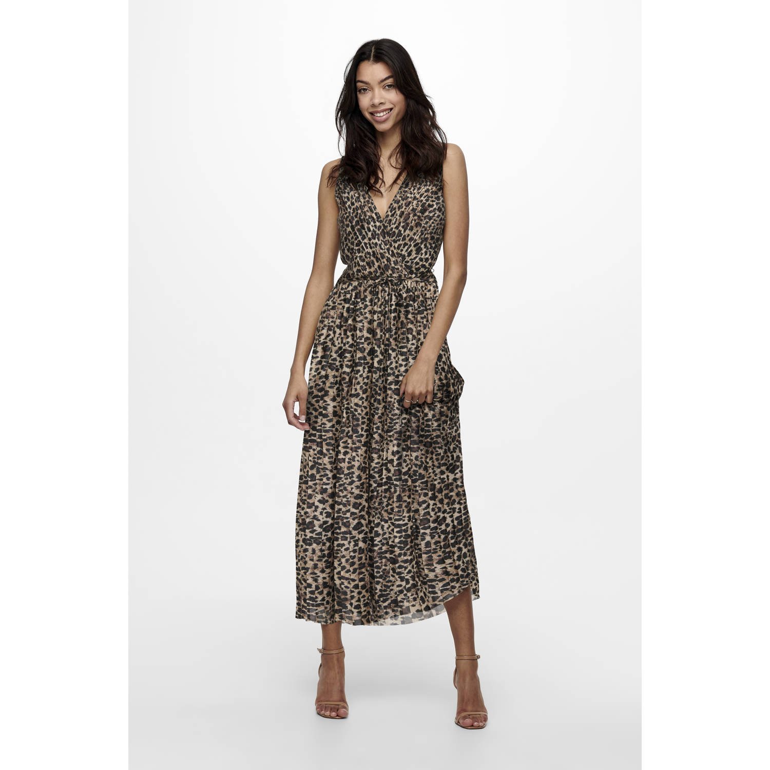 ONLY maxi jurk gebreid bruin