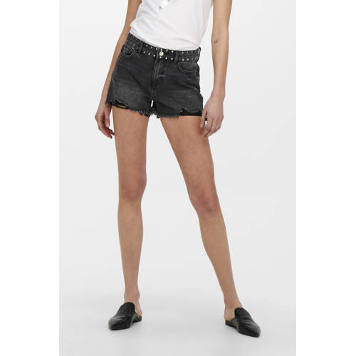 ONLY denim regular waist denim short black denim afbeelding