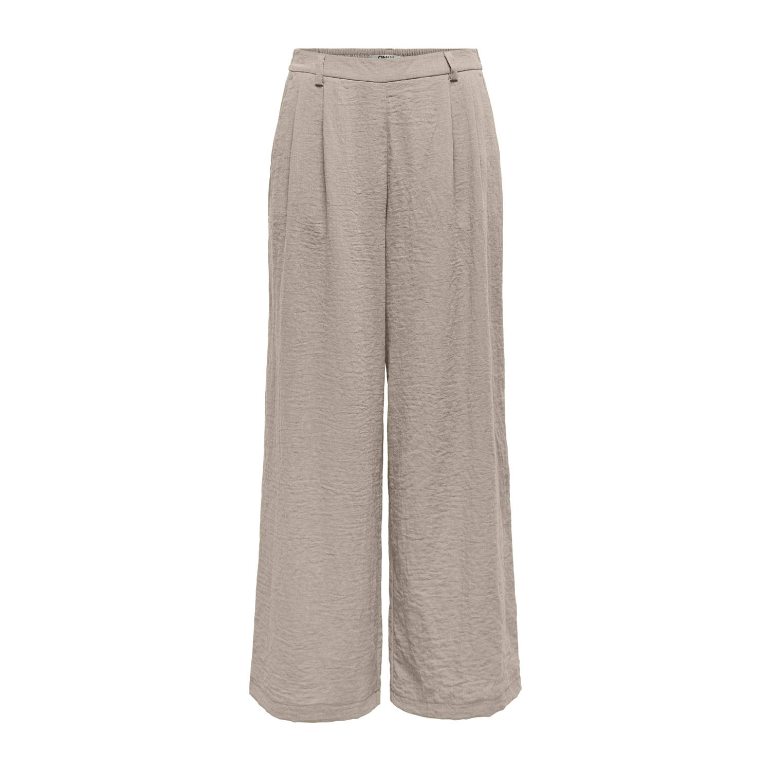 ONLY wide leg regular waist casual broek beige