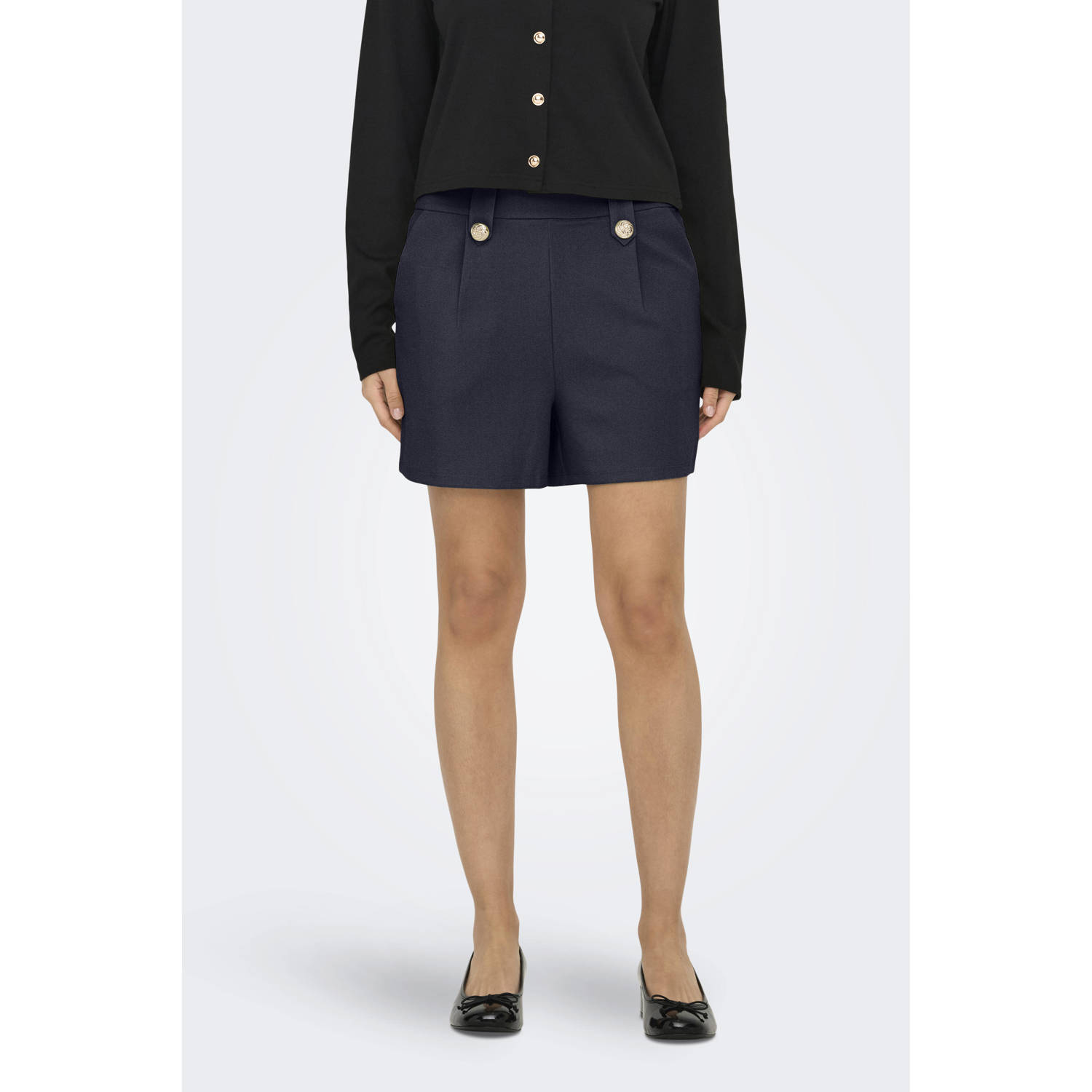 ONLY regular waist casual short donkerblauw