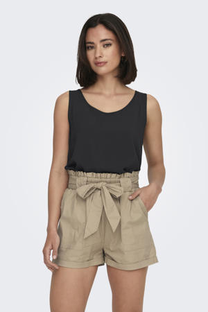 mouwloze top zwart
