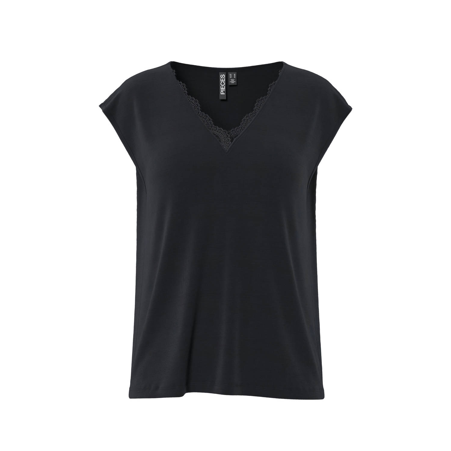 Pieces Loose fit T-shirt met kant model 'KAMALA'