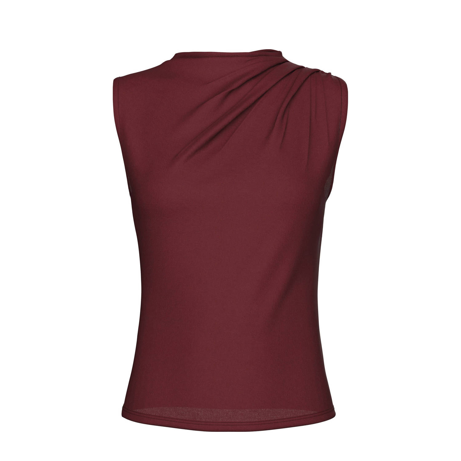 Pieces Shirt met staande kraag PCMADISON SL DRAPED TOP NOOS BC