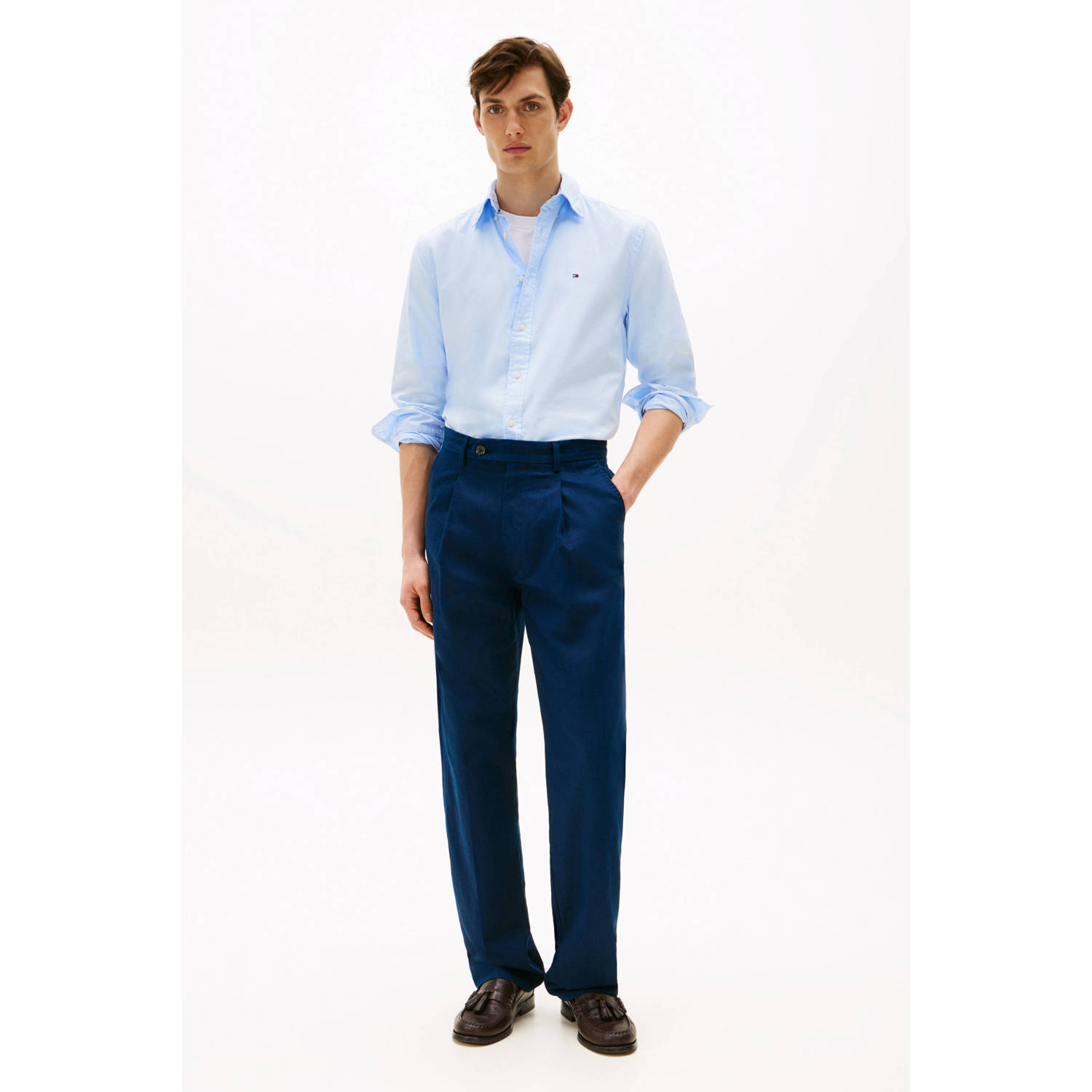 Tommy Hilfiger regular overhemd CORE FLEX POPLIN lichtblauw
