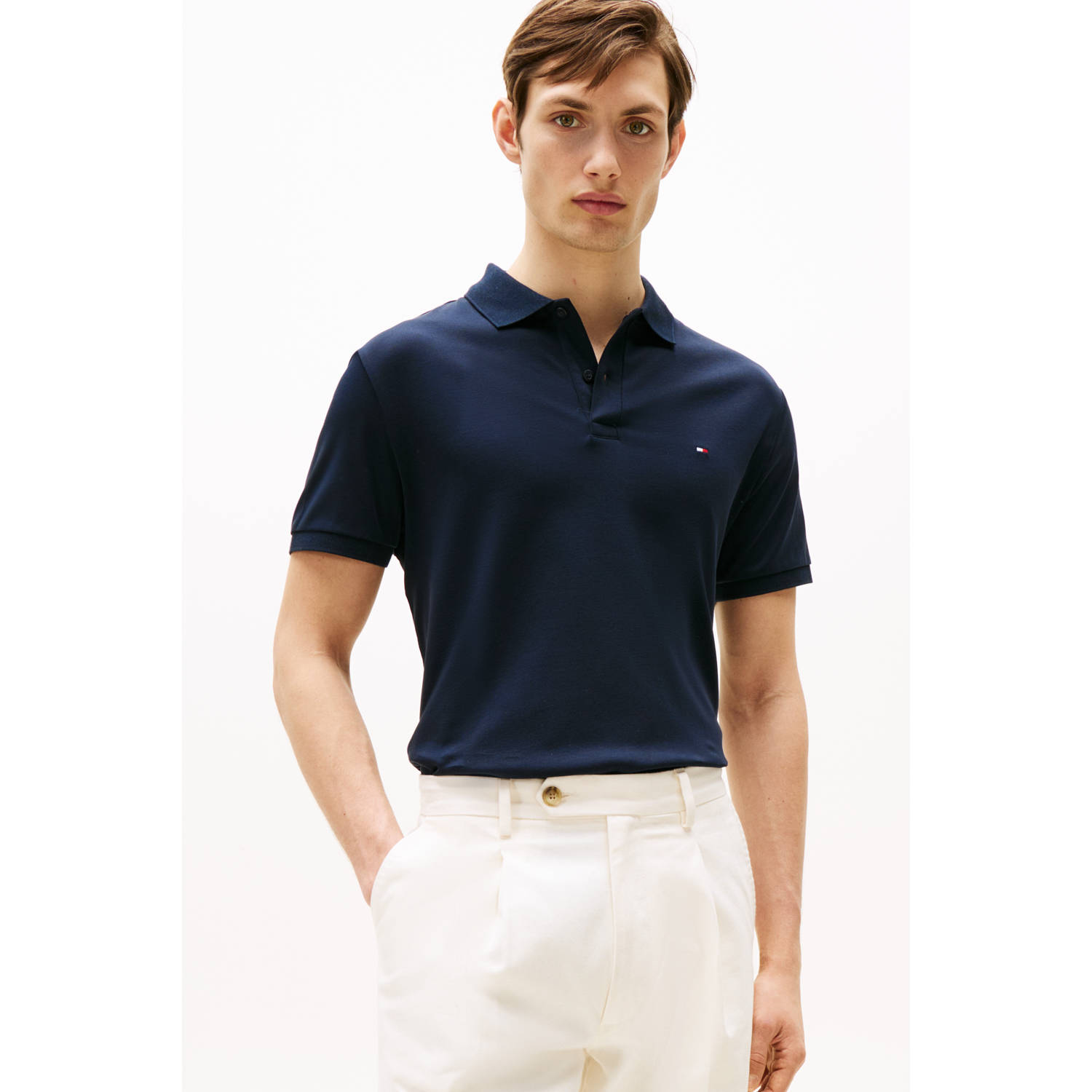 Tommy Hilfiger regular polo donkerblauw