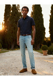 thumbnail: Tommy Hilfiger regular polo donkerblauw