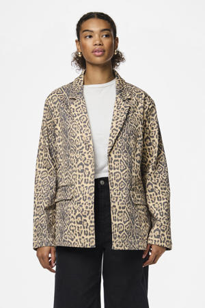 regular blazer met panterprint