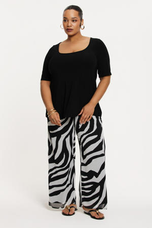 regular waist broek zwart
