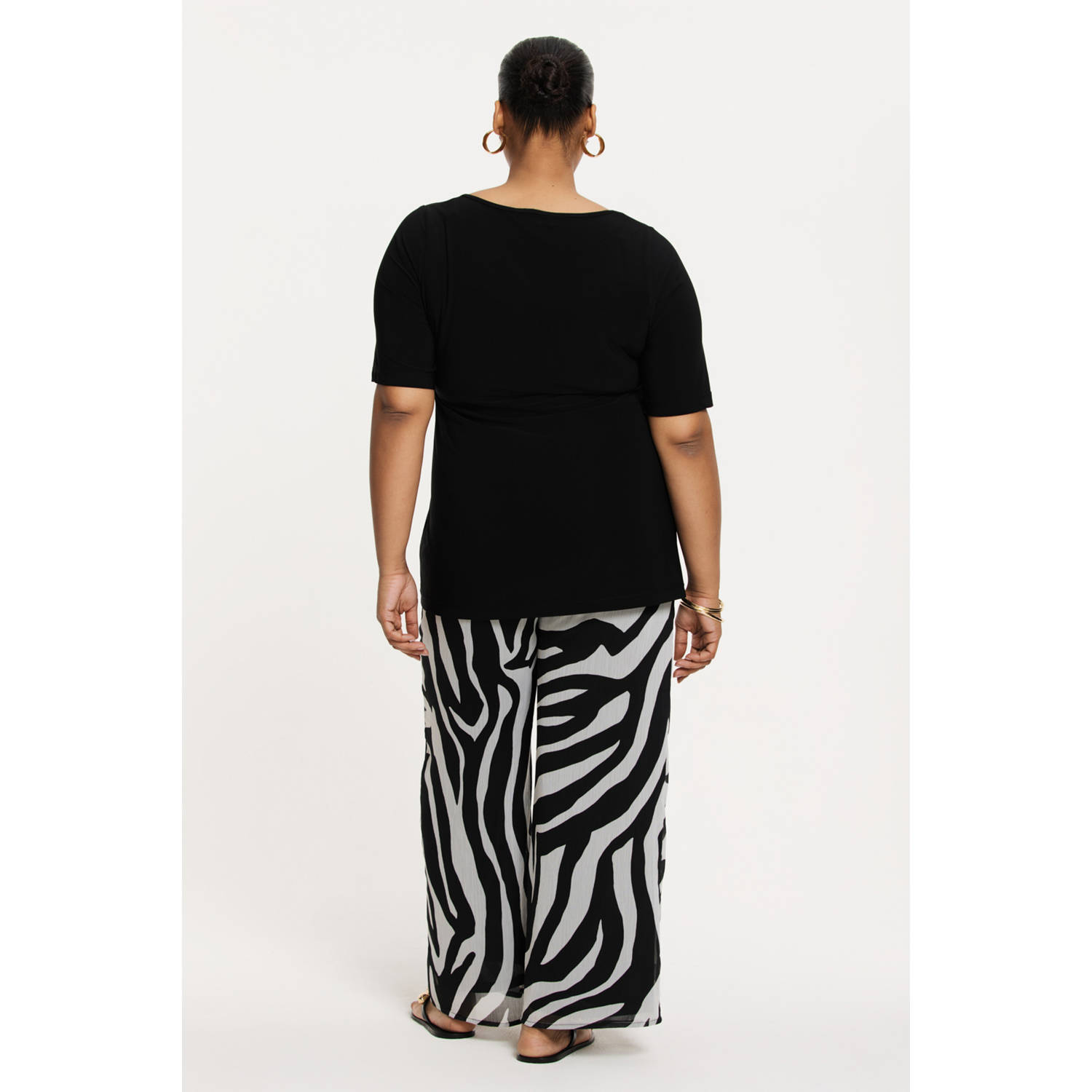 YOEK regular waist broek zwart