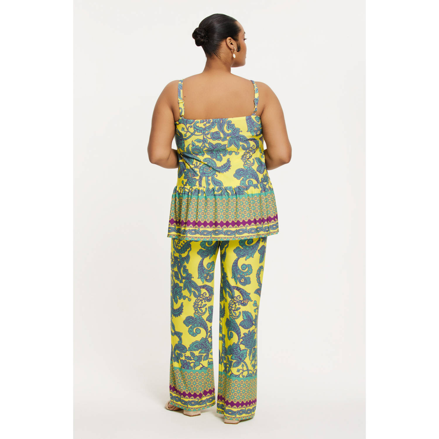 YOEK wide leg regular waist casual broek multi