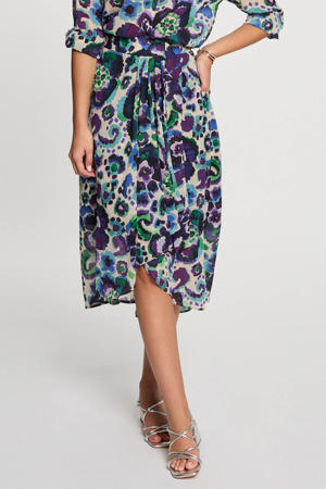 midi rok donkerblauw