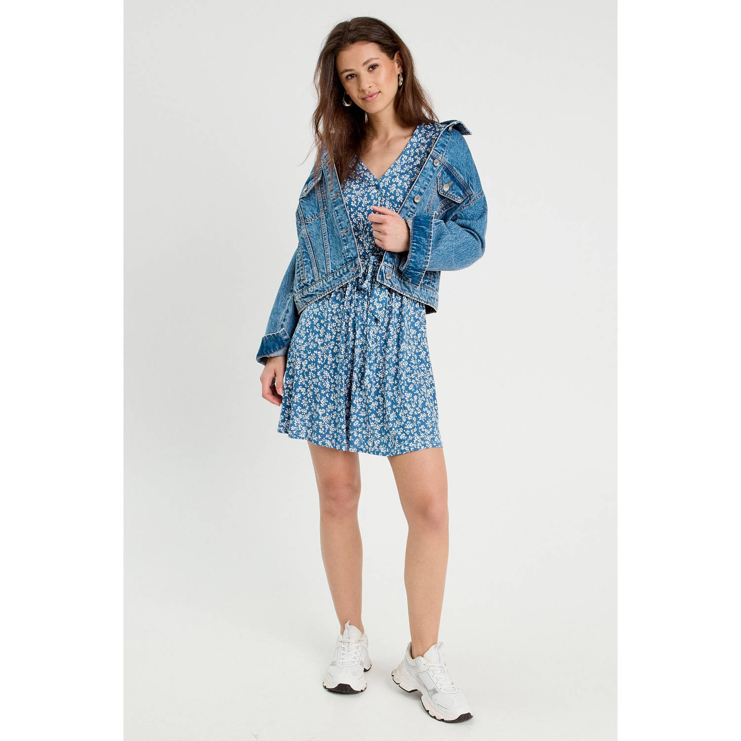 Cache mini jurk blauw