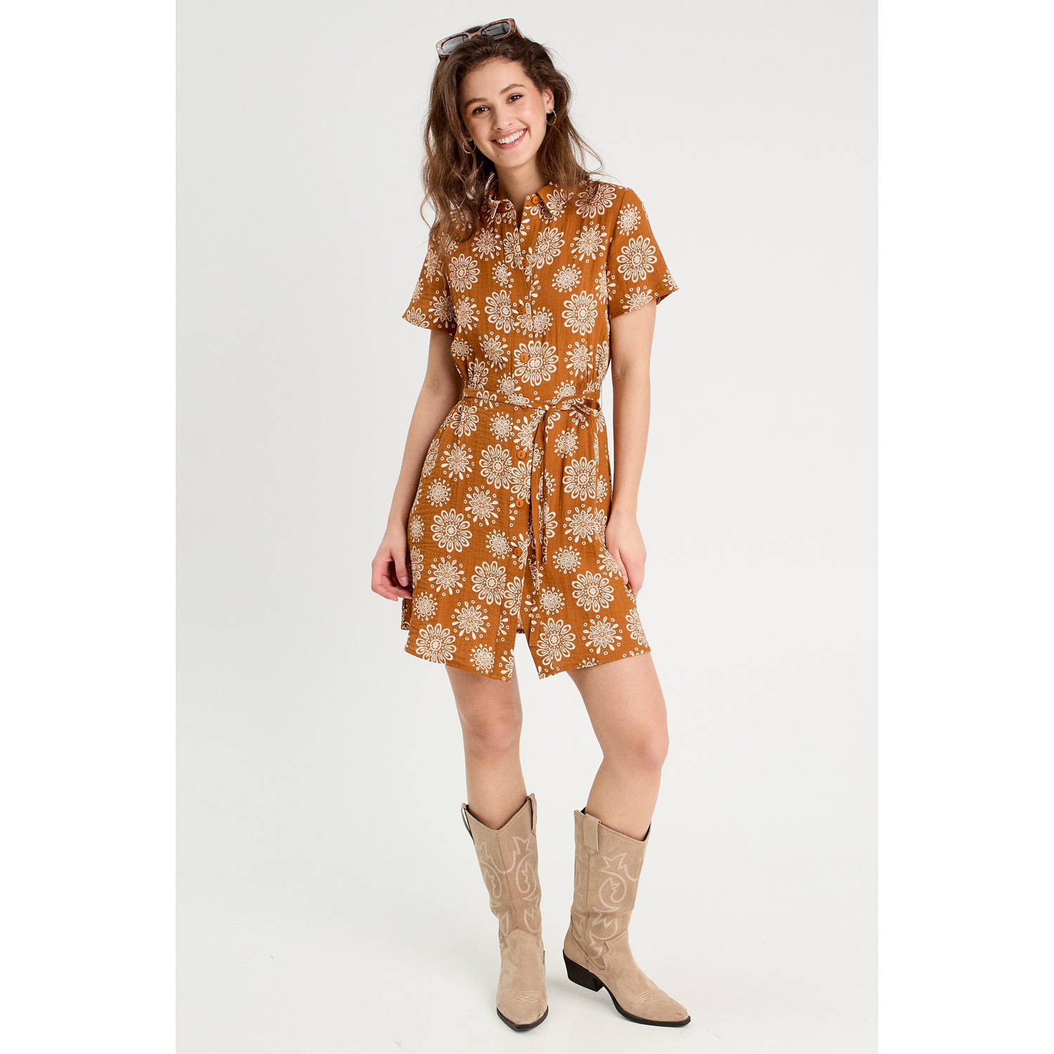 Cache blousejurk camel