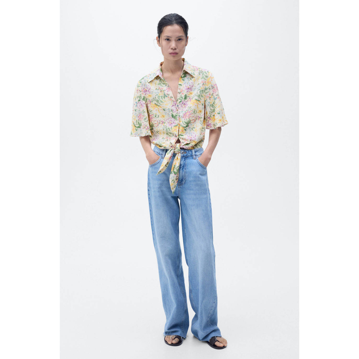 Mango linnen blouse multi