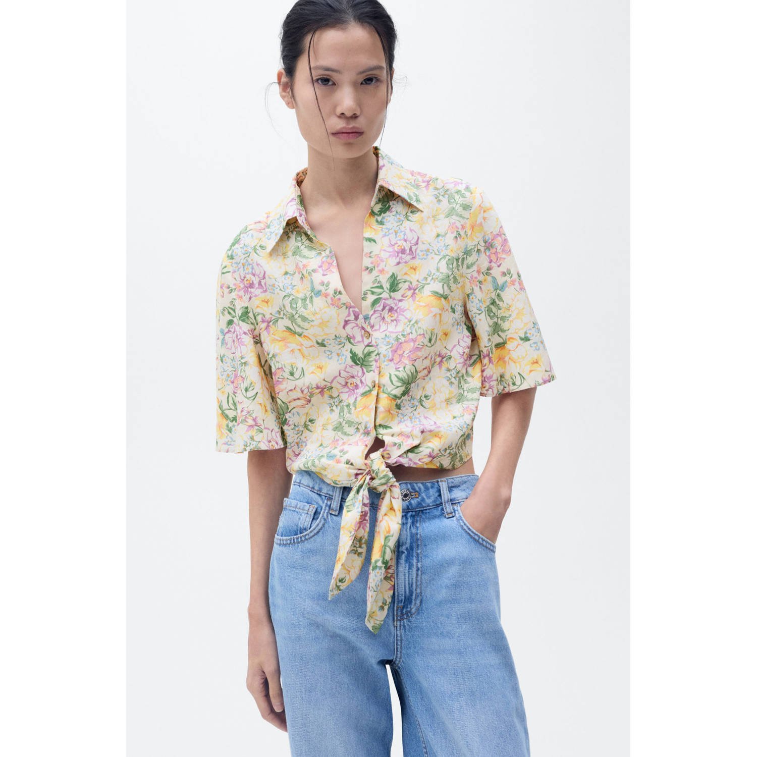 Mango linnen blouse multi