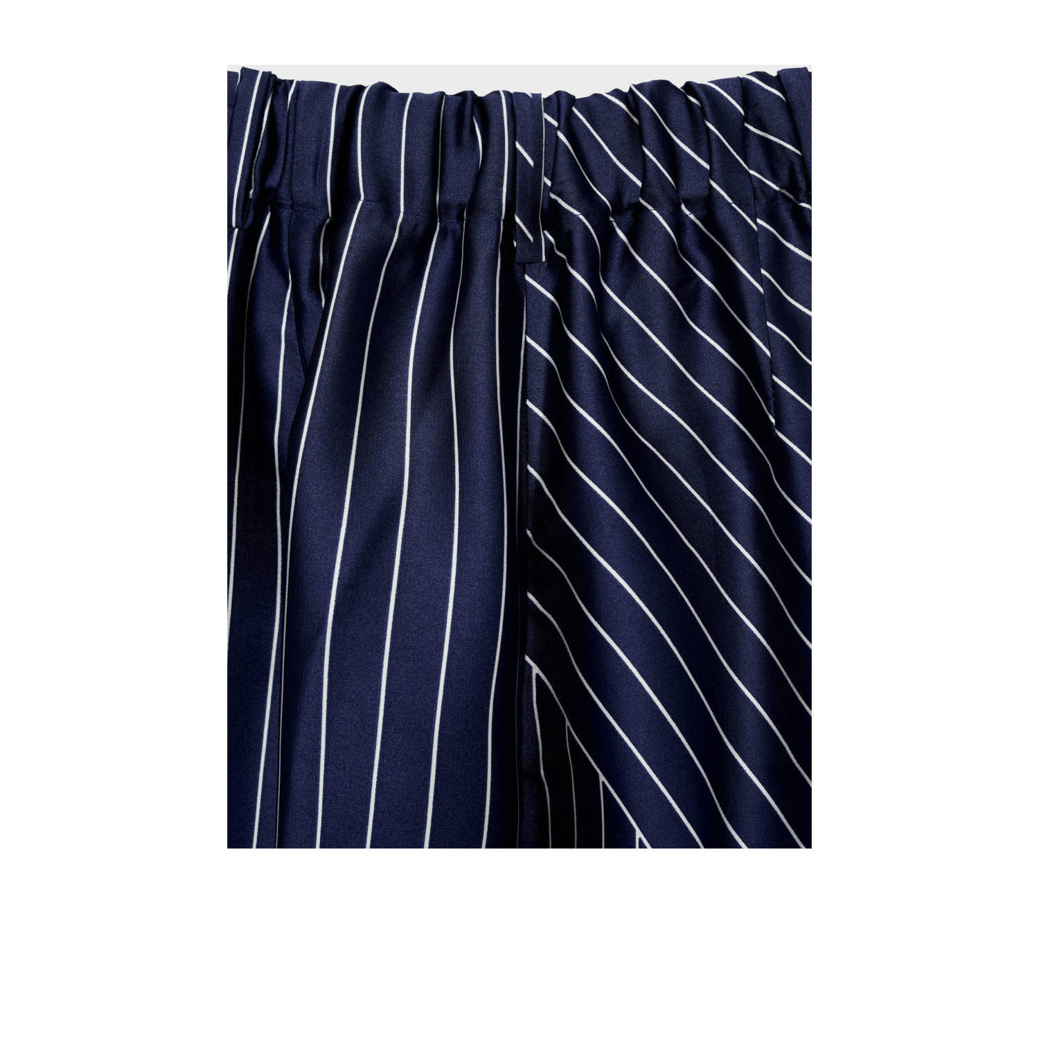Mango satijnen wide leg regular waist broek blauw