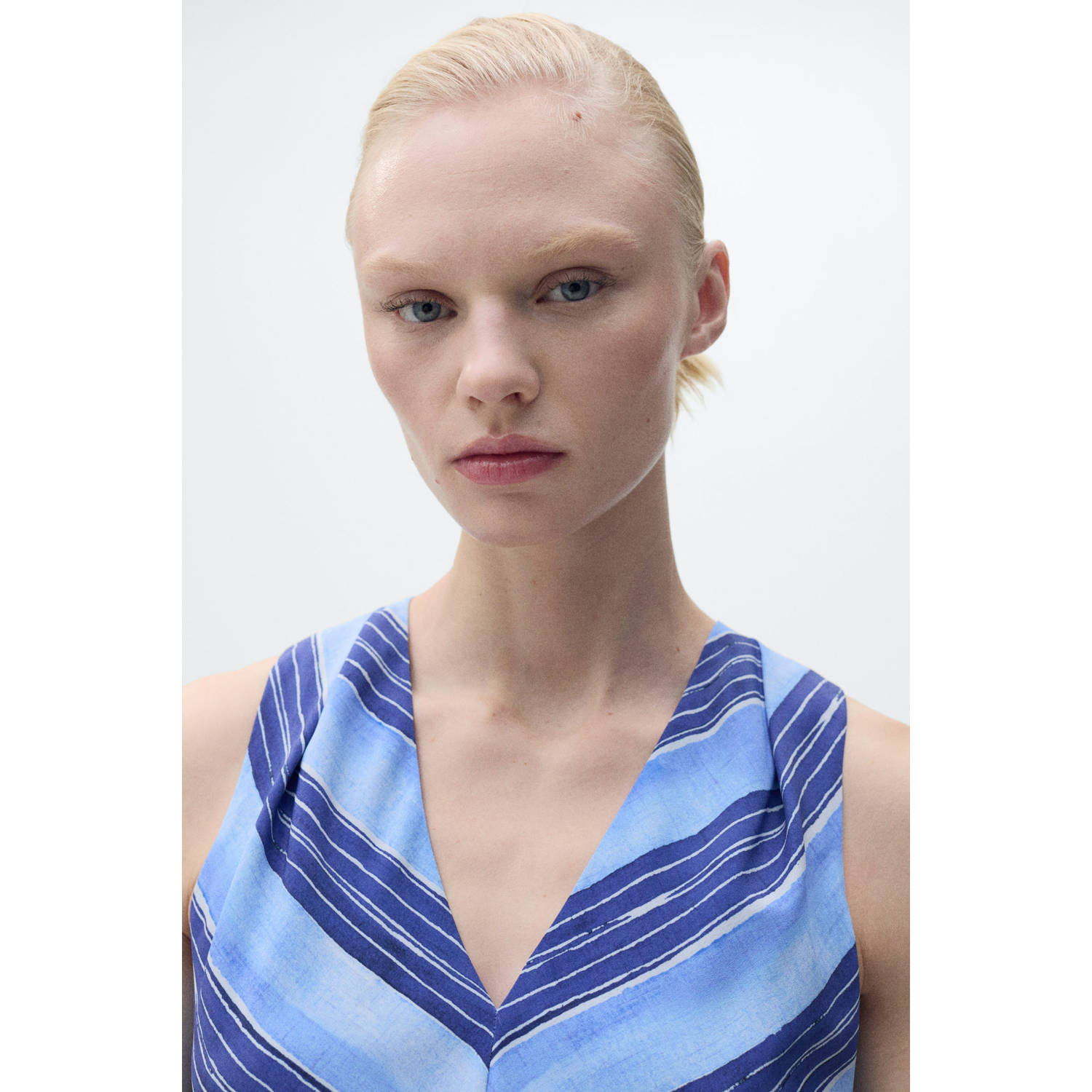 Mango A-lijn jurk blauw