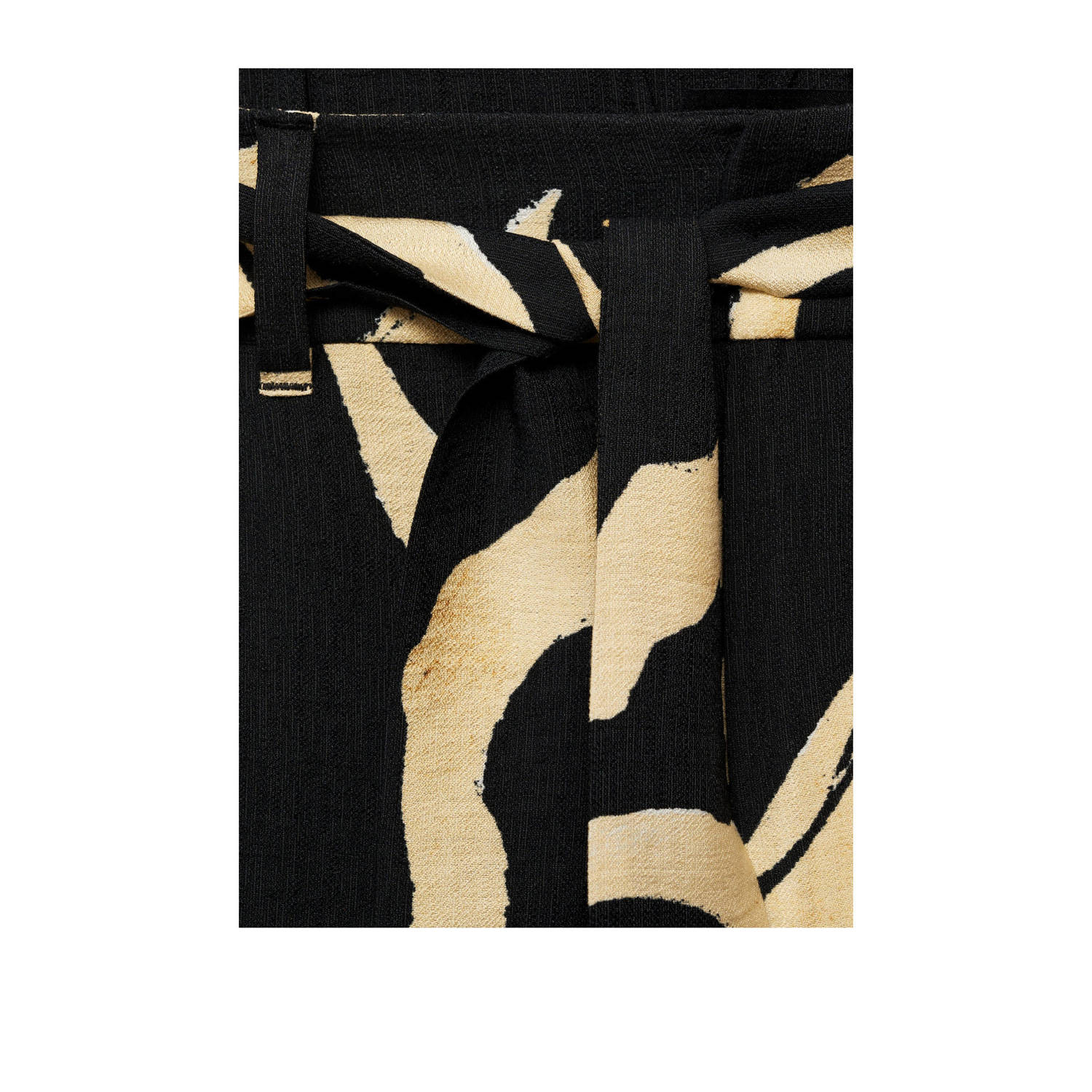 Mango wide leg regular waist broek zwart